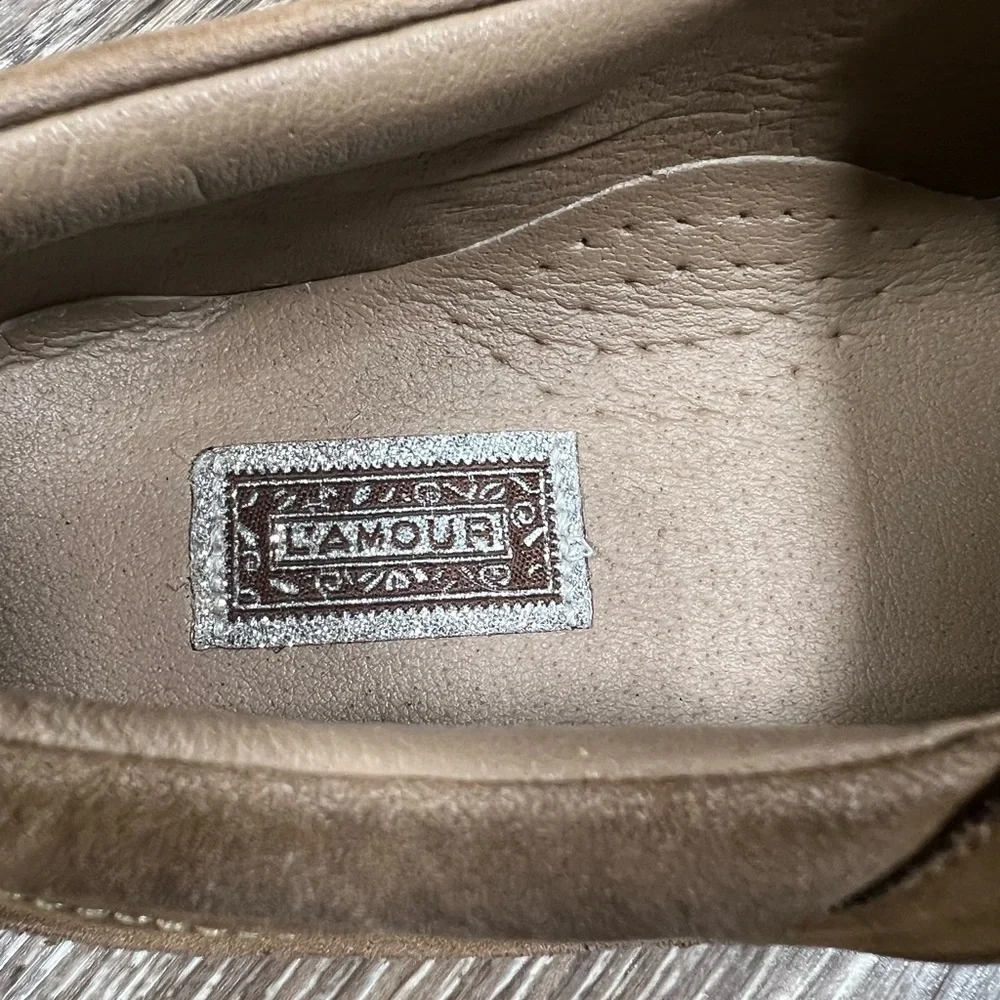 L'Amour Brown‎ Leather children's shoes sz:1